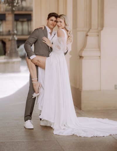 Brautkleid, Maßanfertigung, Rücken-frei, Schleppe